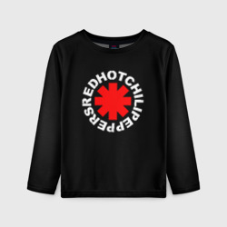 Детский лонгслив 3D Red Hot chili peppers logo on black