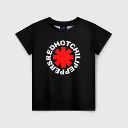 Детская футболка 3D Red Hot chili peppers logo on black