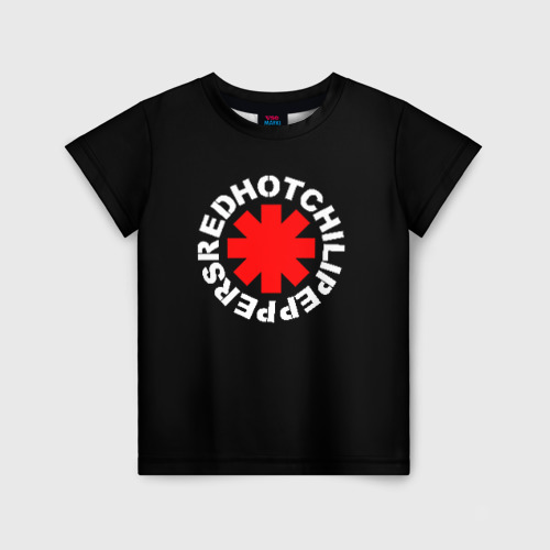 Детская футболка 3D Red Hot chili peppers logo on black, цвет 3D печать