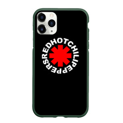 Чехол для iPhone 11 Pro матовый Red Hot chili peppers logo on black