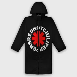 Дождевик унисекс 3D Red Hot chili peppers logo on black