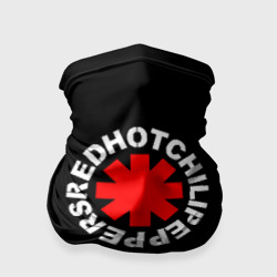 Бандана-труба 3D Red Hot chili peppers logo on black