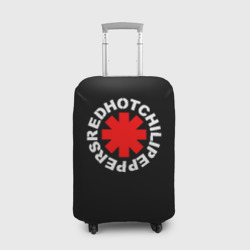 Чехол для чемодана 3D Red Hot chili peppers logo on black