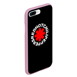 Чехол для iPhone 7Plus/8 Plus матовый Red Hot chili peppers logo on black - фото 2