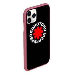 Чехол для iPhone 11 Pro Max матовый Red Hot chili peppers logo on black - фото 2