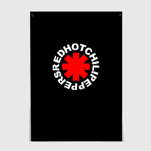 Постер Red Hot chili peppers logo on black