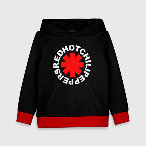 Детская толстовка 3D Red Hot chili peppers logo on black, цвет красный