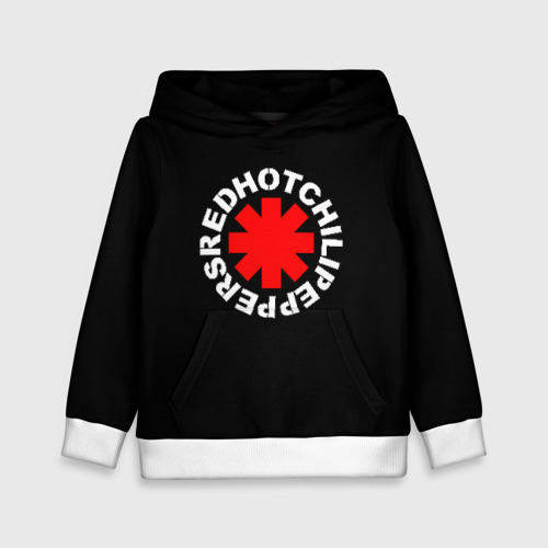 Детская толстовка 3D Red Hot chili peppers logo on black, цвет белый