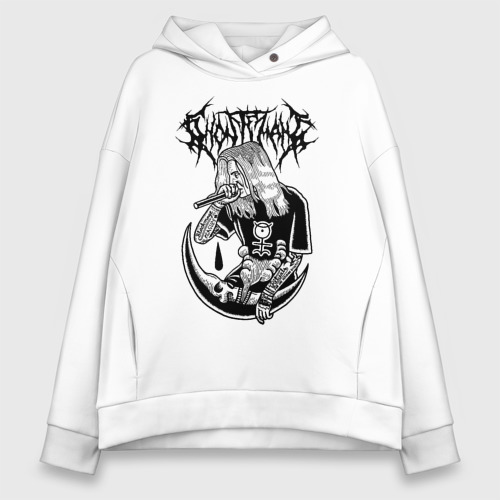 Женское худи Oversize хлопок Ghostemane, цвет белый