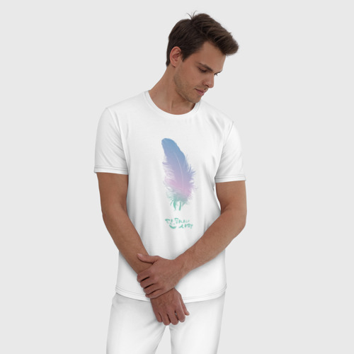 Мужская пижама хлопок Дан ,последняя миссия ангела, цвет белый - фото 3