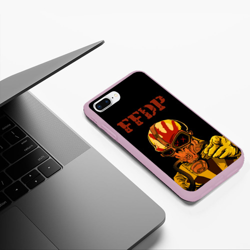 Чехол для iPhone 7Plus/8 Plus матовый Five finger death Punch, цвет розовый - фото 5