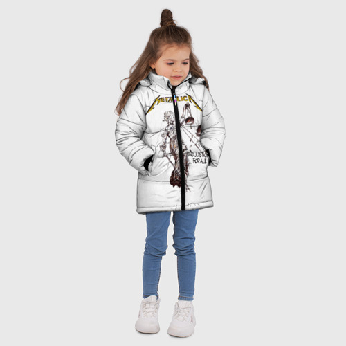Зимняя куртка для девочек 3D Metallica, цвет черный - фото 5
