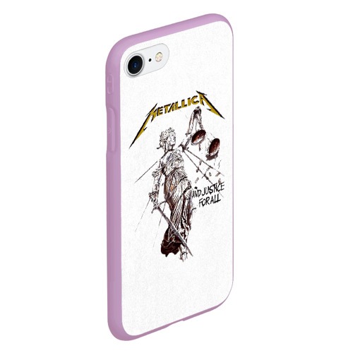Чехол для iPhone 7/8 матовый Metallica, цвет сиреневый - фото 3