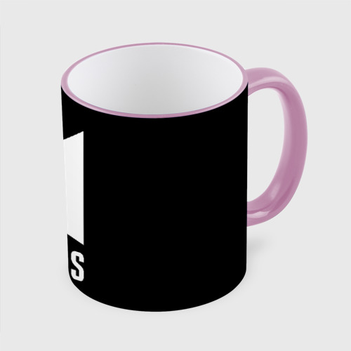 Кружка с полной запечаткой BTS лого белое, цвет Кант розовый - фото 3