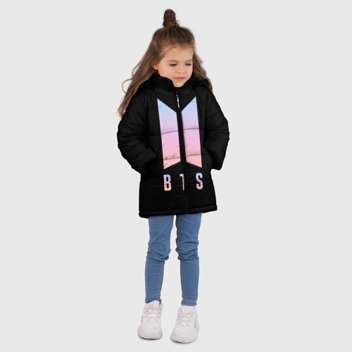 Зимняя куртка для девочек 3D с принтом BTS на спине, вид сбоку #3