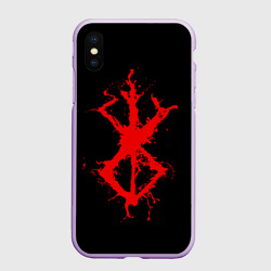 Чехол для iPhone XS Max матовый Berserk logo elements red
