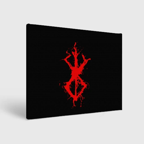 Холст прямоугольный Berserk logo elements red