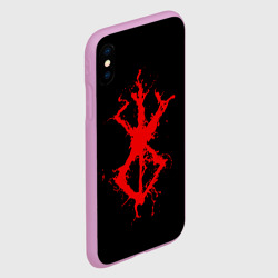 Чехол для iPhone XS Max матовый Berserk logo elements red - фото 2