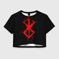 Женская футболка Crop-top 3D Berserk logo elements red