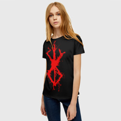 Женская футболка 3D Berserk logo elements red - фото 2