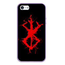 Чехол для iPhone 5/5S матовый Berserk logo elements red