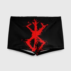 Детские купальные плавки 3D Berserk logo elements red