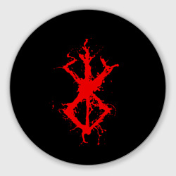 Круглый коврик для мышки Berserk logo elements red