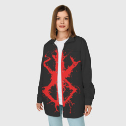 Женская рубашка oversize 3D Berserk logo elements red - фото 2