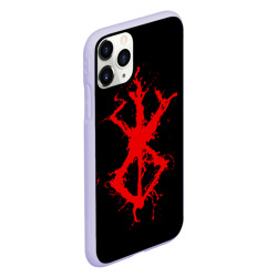 Чехол для iPhone 11 Pro матовый Berserk logo elements red - фото 2