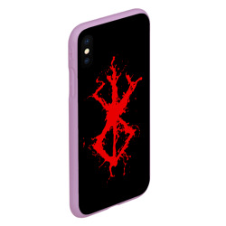 Чехол для iPhone XS Max матовый Berserk logo elements red - фото 2