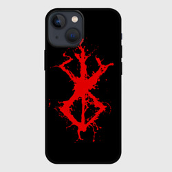 Чехол для iPhone 13 mini Berserk logo elements red