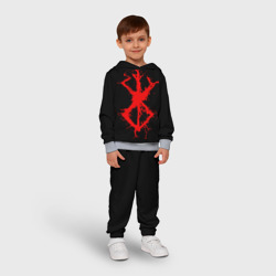 Детский костюм с толстовкой 3D Berserk logo elements red - фото 2