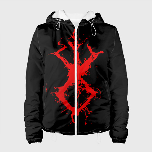 Женская куртка 3D Berserk logo elements red, цвет белый
