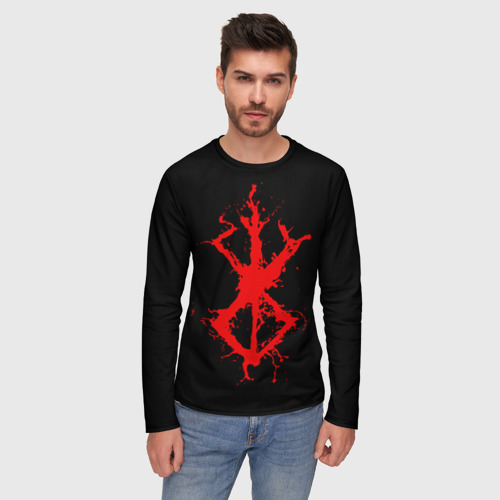 Мужской лонгслив 3D Berserk logo elements red, цвет 3D печать - фото 3