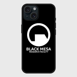 Чехол силиконовый для Apple iPhone 15 матовый Black Mesa