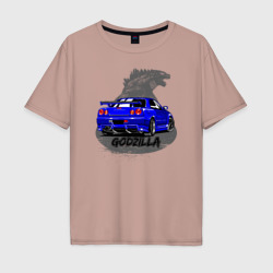 Мужская футболка хлопок Oversize R34 Godzilla