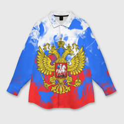 Мужская рубашка oversize 3D Russia Flame Collection