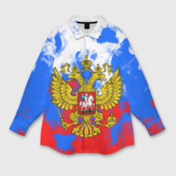 Женская рубашка oversize 3D Russia Flame Collection