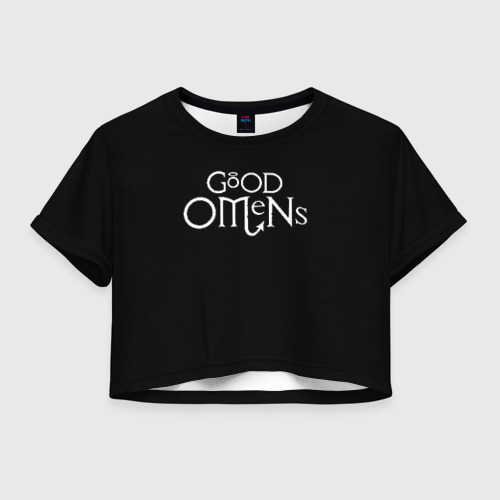 Женская футболка Crop-top 3D GOOD OMENS | БЛАГИЕ ЗНАМЕНИЯ , цвет 3D печать