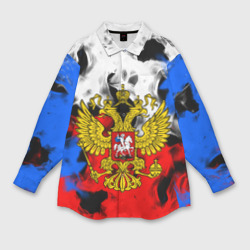 Женская рубашка oversize 3D Russia Flame Collection