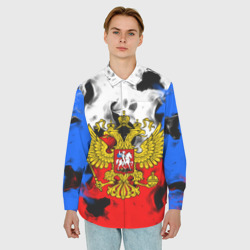 Мужская рубашка oversize 3D Russia Flame Collection - фото 2