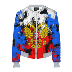 Женский бомбер 3D Russia Flame Collection