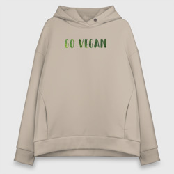 Женское худи Oversize хлопок Go Vegan Растение