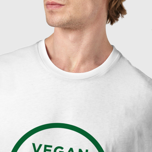 Мужская футболка хлопок Веган (Знак), цвет белый - фото 6
