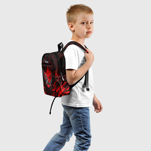 Детский рюкзак 3D с принтом CYBERPUNK 2077 (КИАНУ РИВЗ), вид сзади #1