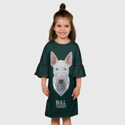 Детское платье 3D Бультерьер геометрический портрет - фото 2