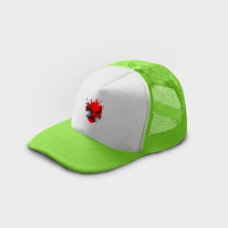 Кепка тракер с сеткой Cyberpunk 2077 огненный кибер Они - фото 2