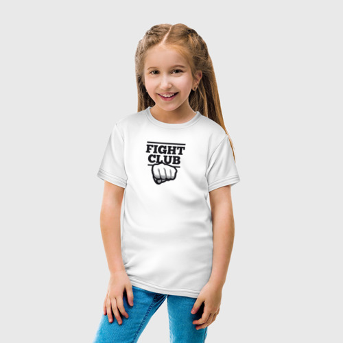 Детская футболка хлопок Бойцовский Клуб Кулак, цвет белый - фото 5