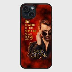 Чехол силиконовый для Apple iPhone 15 матовый Колесница змия будет пылать