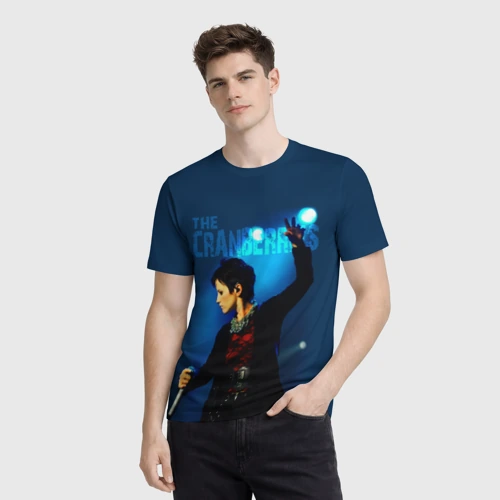 Мужская футболка 3D с принтом The Cranberries, фото на моделе #1
